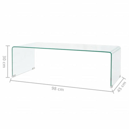 Tavolino da Salotto in Vetro Temperato 98x45x30 cm Trasparente | homemem39
