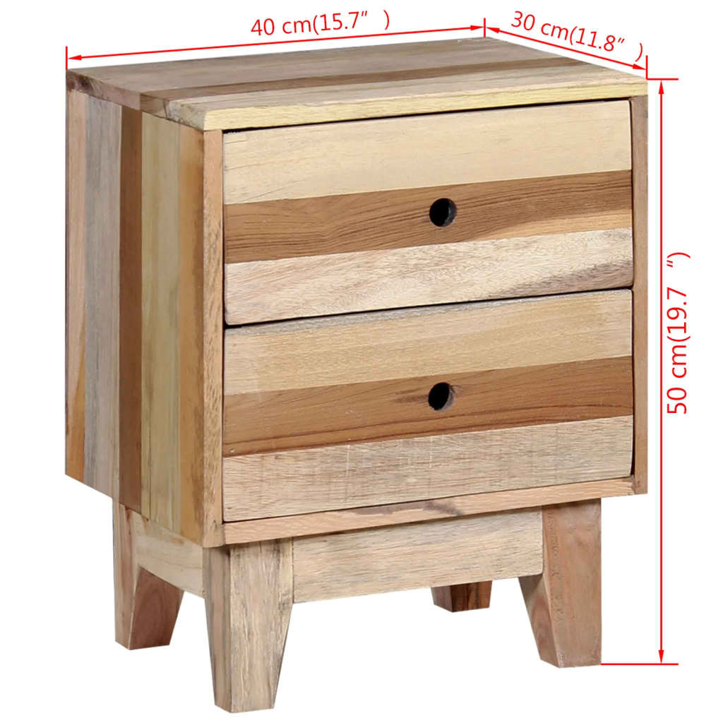 Comodino in Legno Massello di Recupero - homemem39