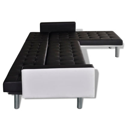 Divano Letto a L in Similpelle Nero | homemem39