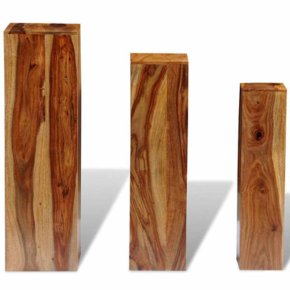 Supporti per Piante 3 pz in Massello di Acacia Marrone - homemem39