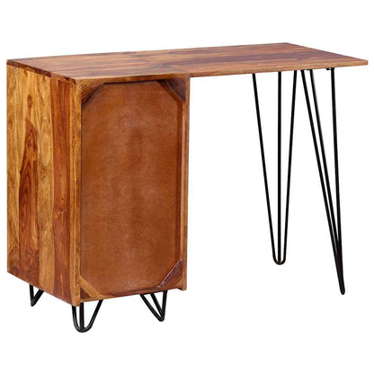 Scrivania con 1 Cassetto 1 Armadietto Legno Massello Acacia - homemem39