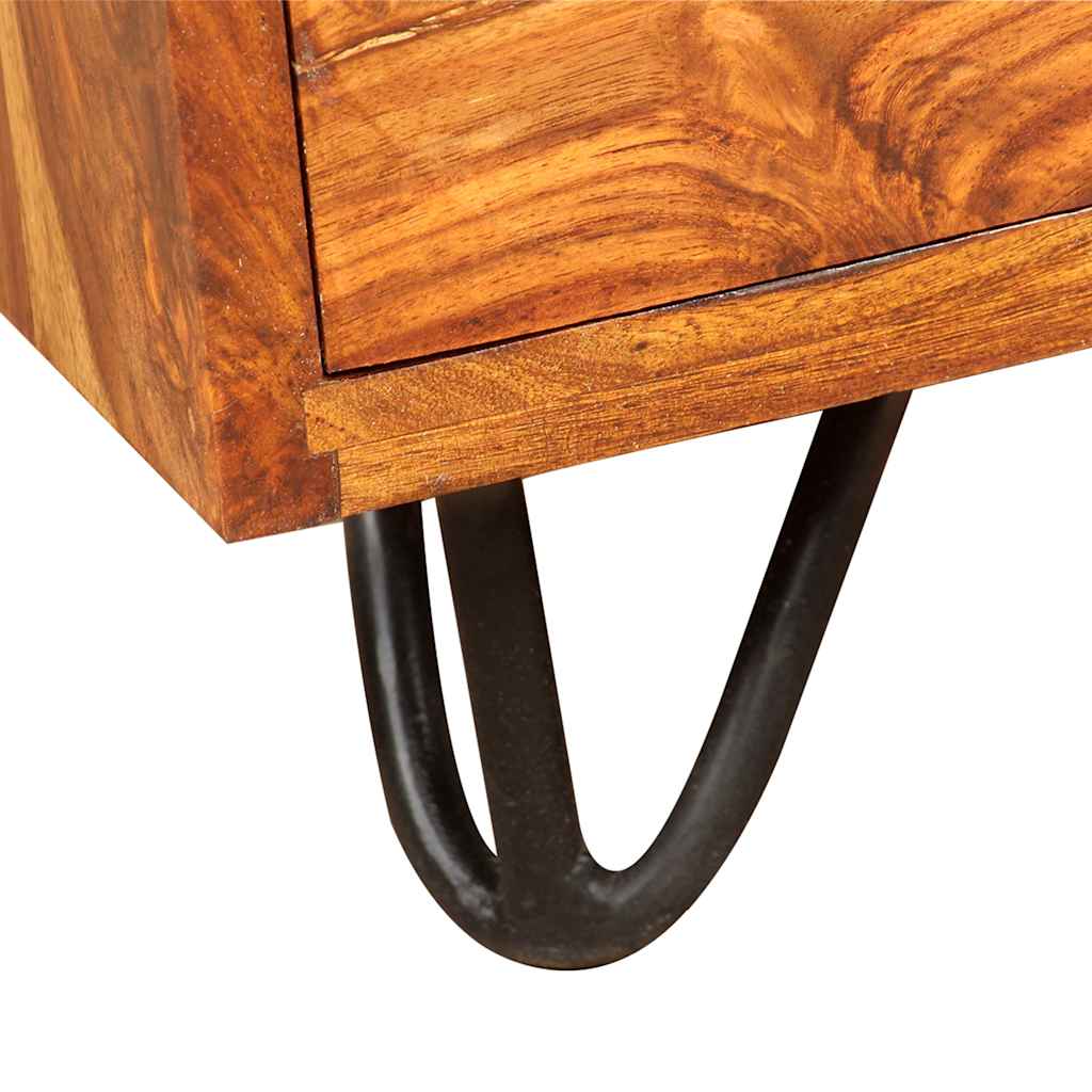 Scrivania con 1 Cassetto 1 Armadietto Legno Massello Acacia - homemem39