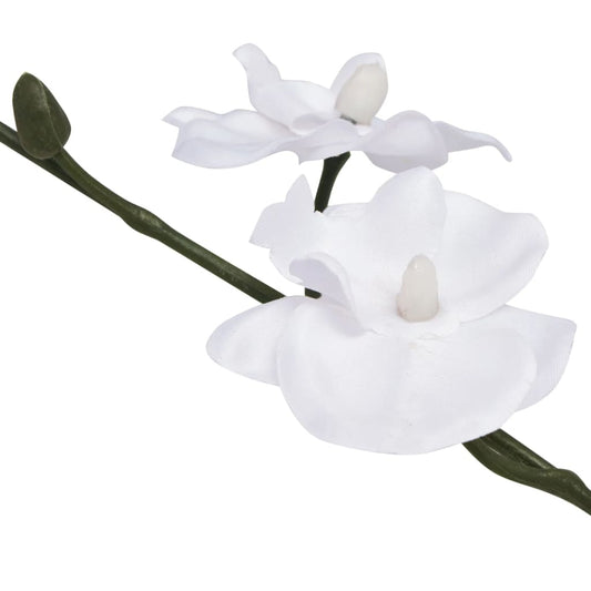 Orchidea Artificiale con Vaso 30 cm Bianca - homemem39