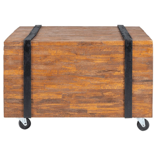 Tavolino Laterale in Legno di Teak 60x60x38 cm - homemem39