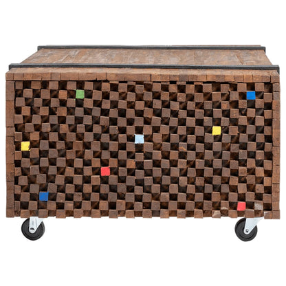 Tavolino Laterale in Legno di Teak 60x60x38 cm - homemem39