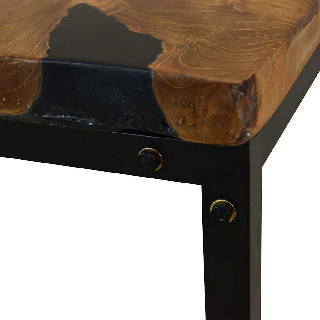Tavolino da Salotto in Legno di Teak e Resina 110x60x40 cm | homemem39