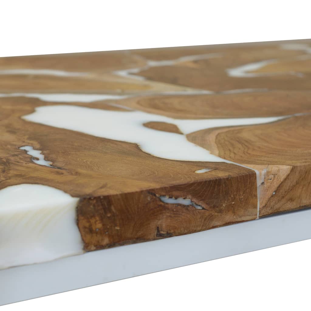 Tavolino da Salotto in Legno di Teak e Resina 110x60x40 cm | homemem39