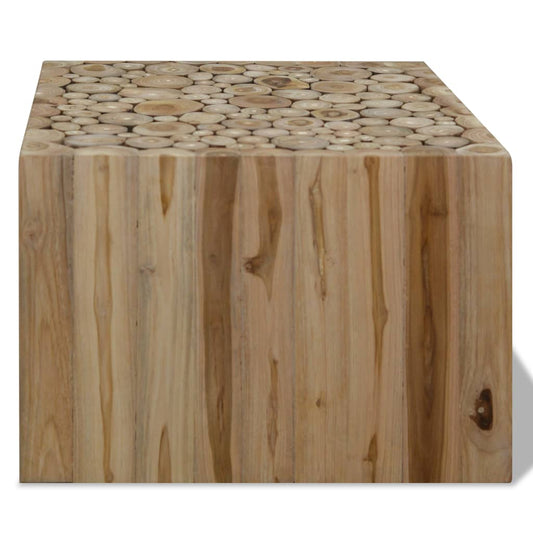 Tavolino da Salotto in Legno di Teak Autentico 50x50x35 cm
