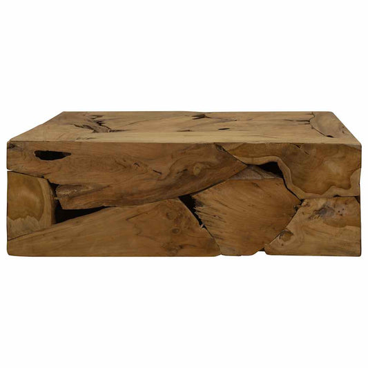 Tavolino da Caffè in Autentico Legno di Teak 90x50x30cm Marrone