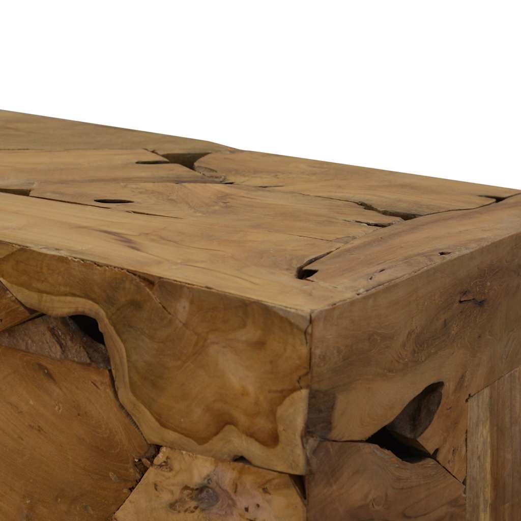 Tavolino da Caffè in Autentico Legno di Teak 90x50x30cm Marrone | homemem39