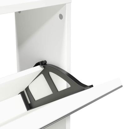 Scarpiera a 5 Strati con Specchio Bianca 63x17x169,5 cm | homemem39