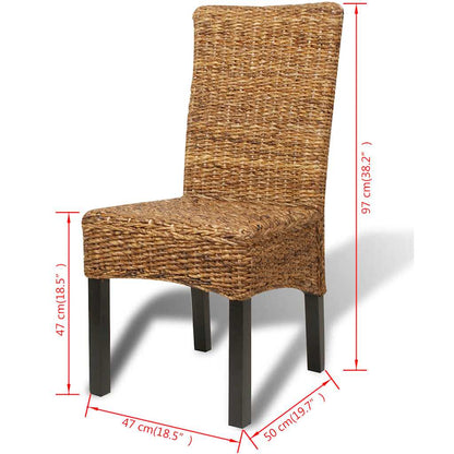Sedie da Pranzo 6 pz in Abaca e Legno Massello di Mango | homemem39