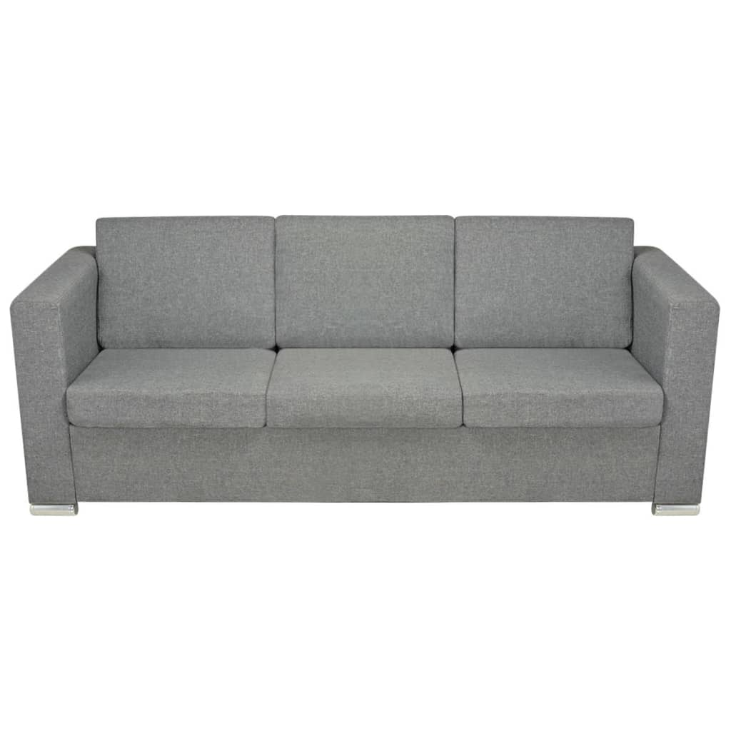 2 Pz Set di Divani in Stoffa Grigio Chiaro - homemem39