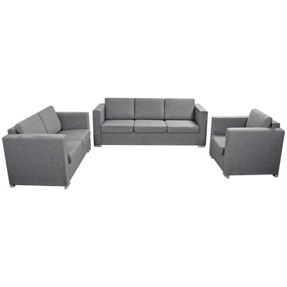 3 Pz Set di Divani in Stoffa Grigio Chiaro | homemem39