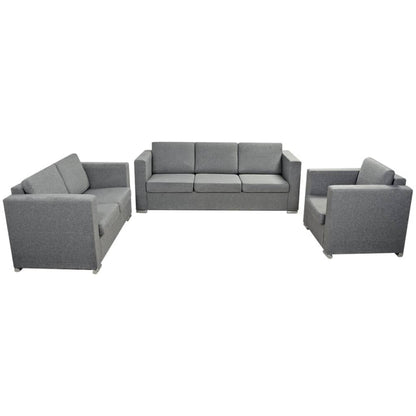 3 Pz Set di Divani in Stoffa Grigio Chiaro - homemem39