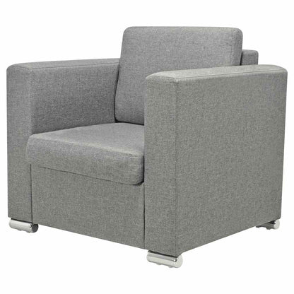 3 Pz Set di Divani in Stoffa Grigio Chiaro | homemem39