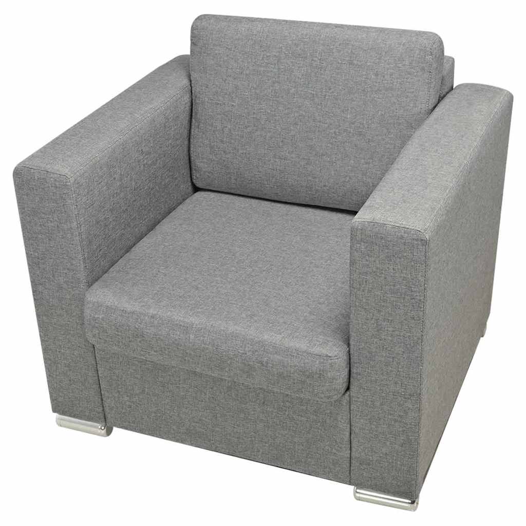 3 Pz Set di Divani in Stoffa Grigio Chiaro | homemem39