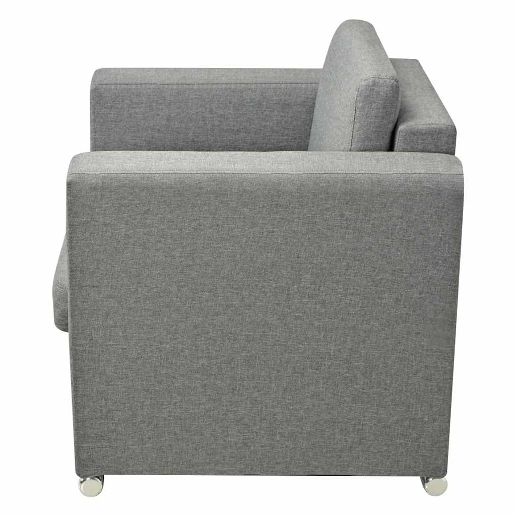 3 Pz Set di Divani in Stoffa Grigio Chiaro | homemem39