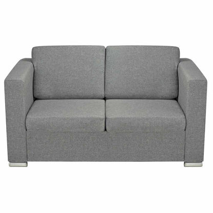 3 Pz Set di Divani in Stoffa Grigio Chiaro | homemem39