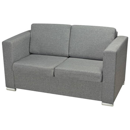 3 Pz Set di Divani in Stoffa Grigio Chiaro - homemem39
