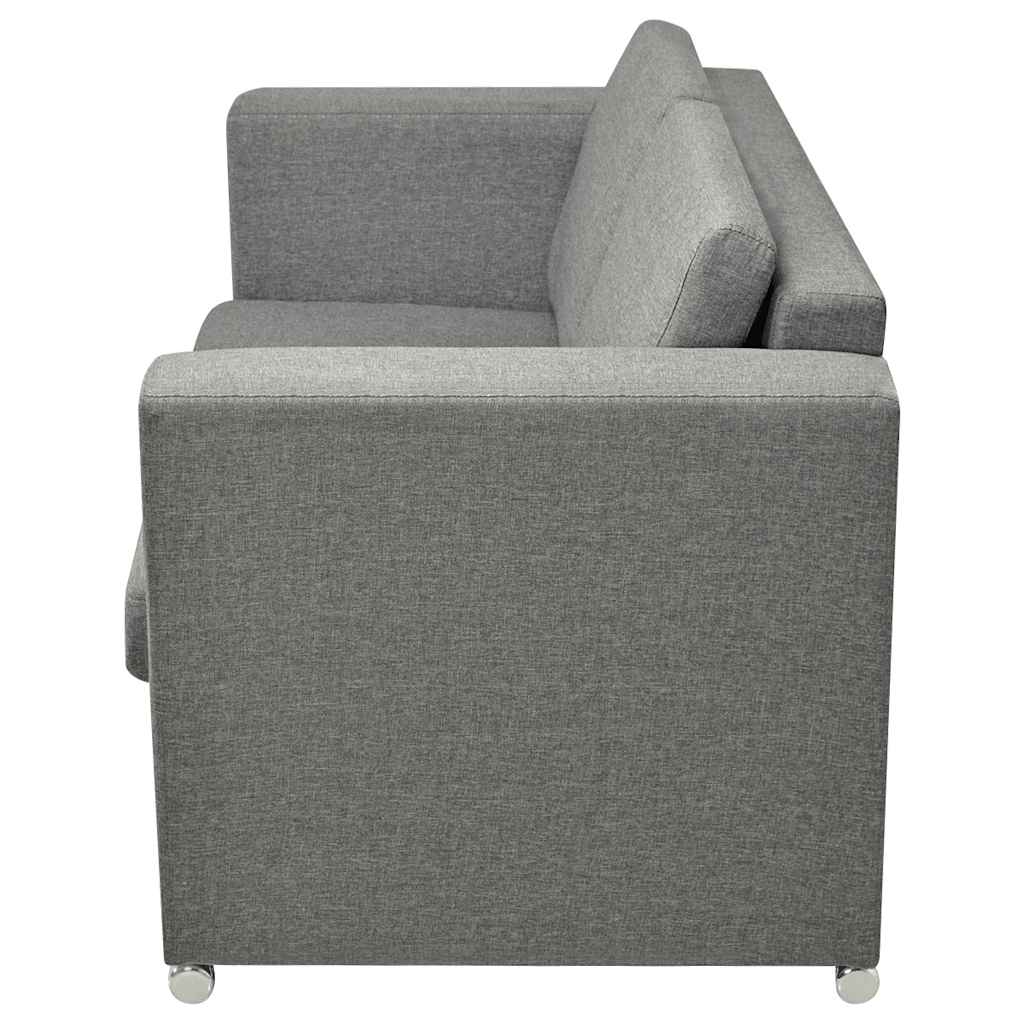 3 Pz Set di Divani in Stoffa Grigio Chiaro | homemem39