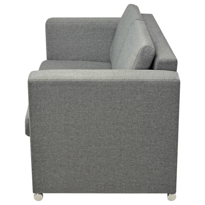 3 Pz Set di Divani in Stoffa Grigio Chiaro - homemem39