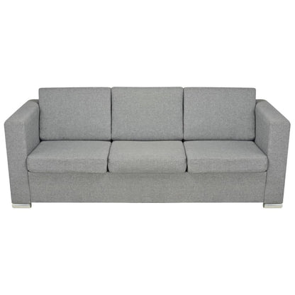 3 Pz Set di Divani in Stoffa Grigio Chiaro - homemem39