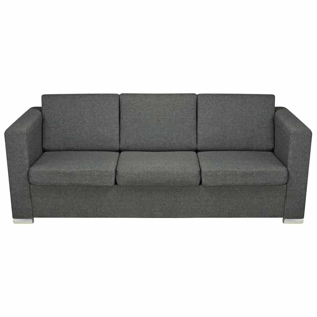 2 Pz Set di Divani in Stoffa Grigio Scuro