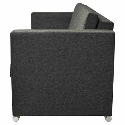2 Pz Set di Divani in Stoffa Grigio Scuro
