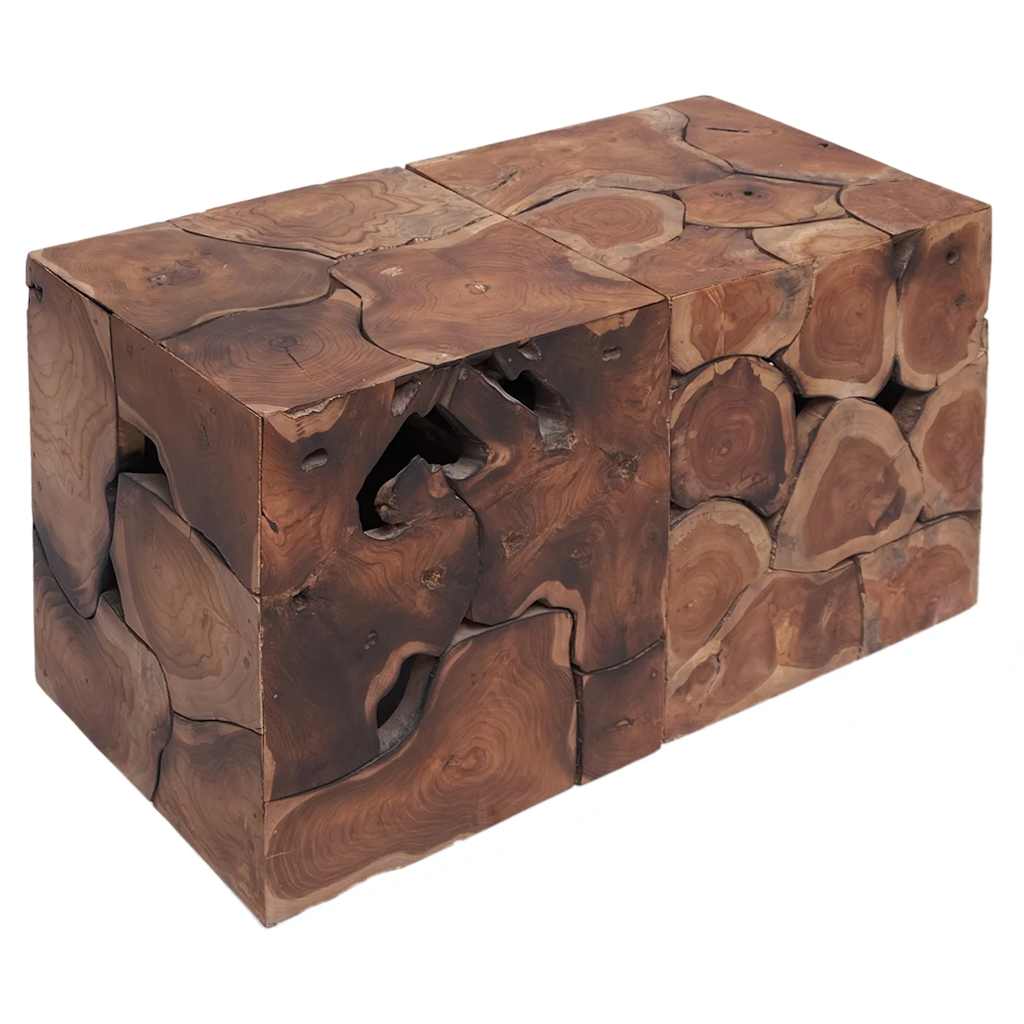 Sgabelli 2 pz Marrone 40x40x45 cm in Legno Massello di Tek 4 Pz