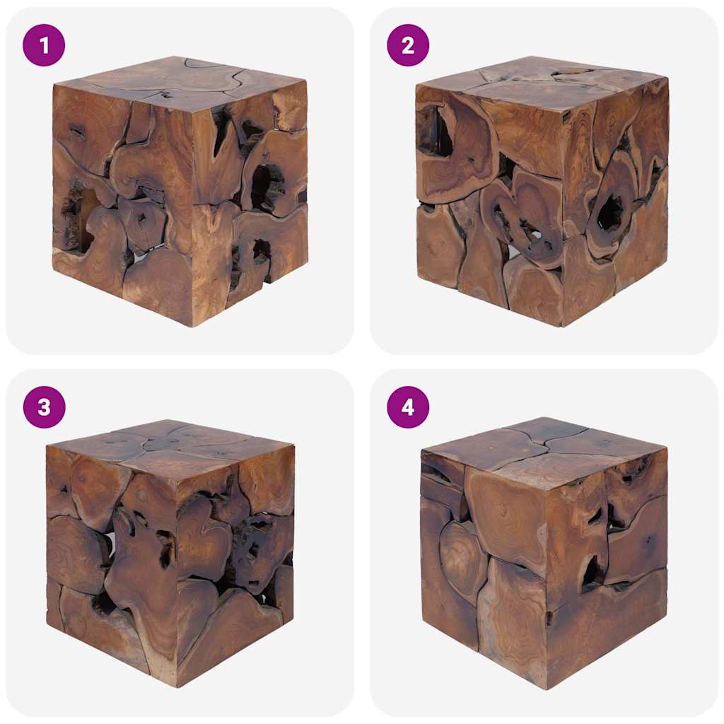 Sgabelli 2 pz Marrone 40x40x45 cm in Legno Massello di Tek 4 Pz