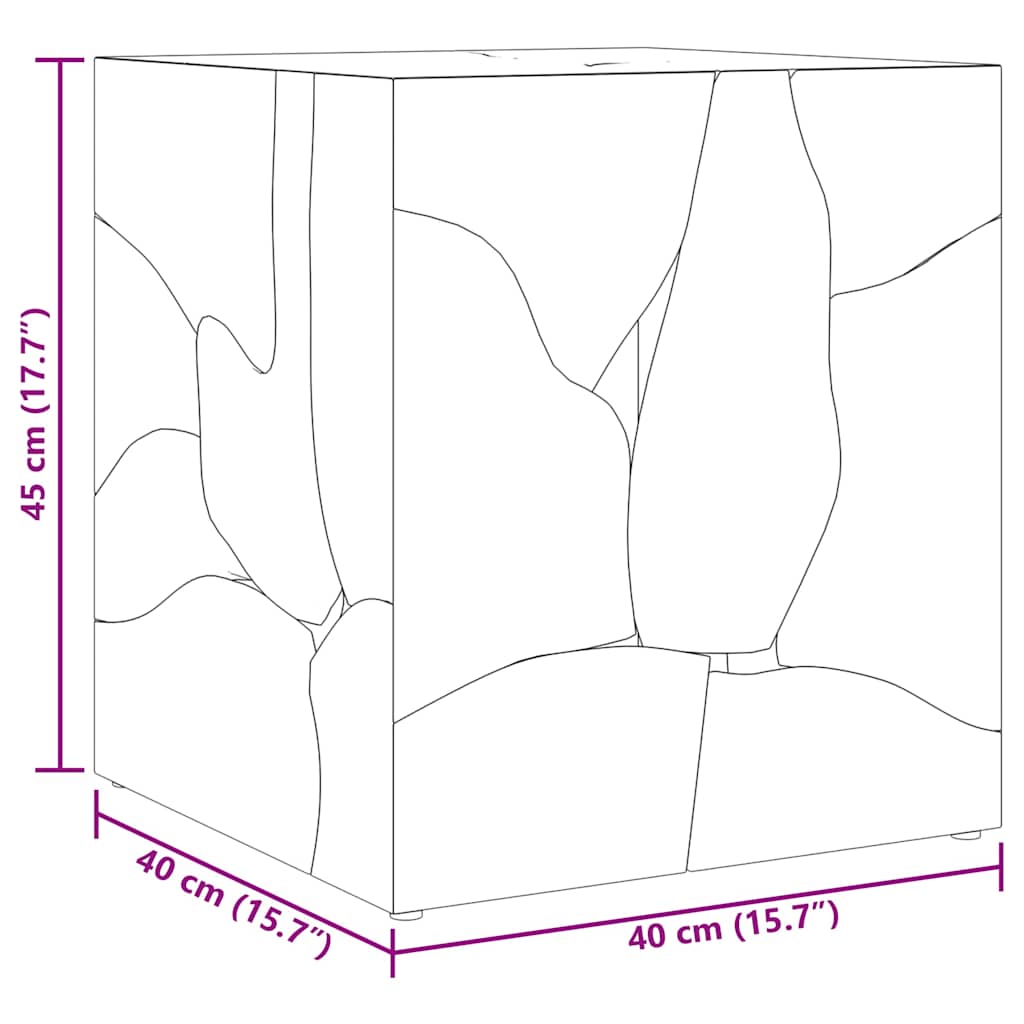 Sgabelli 2 pz Marrone 40x40x45 cm in Legno Massello di Tek 4 Pz