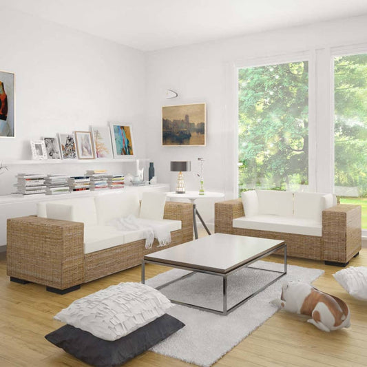Set Divani a 2 Posti e 3 Posti in Vero Rattan - homemem39