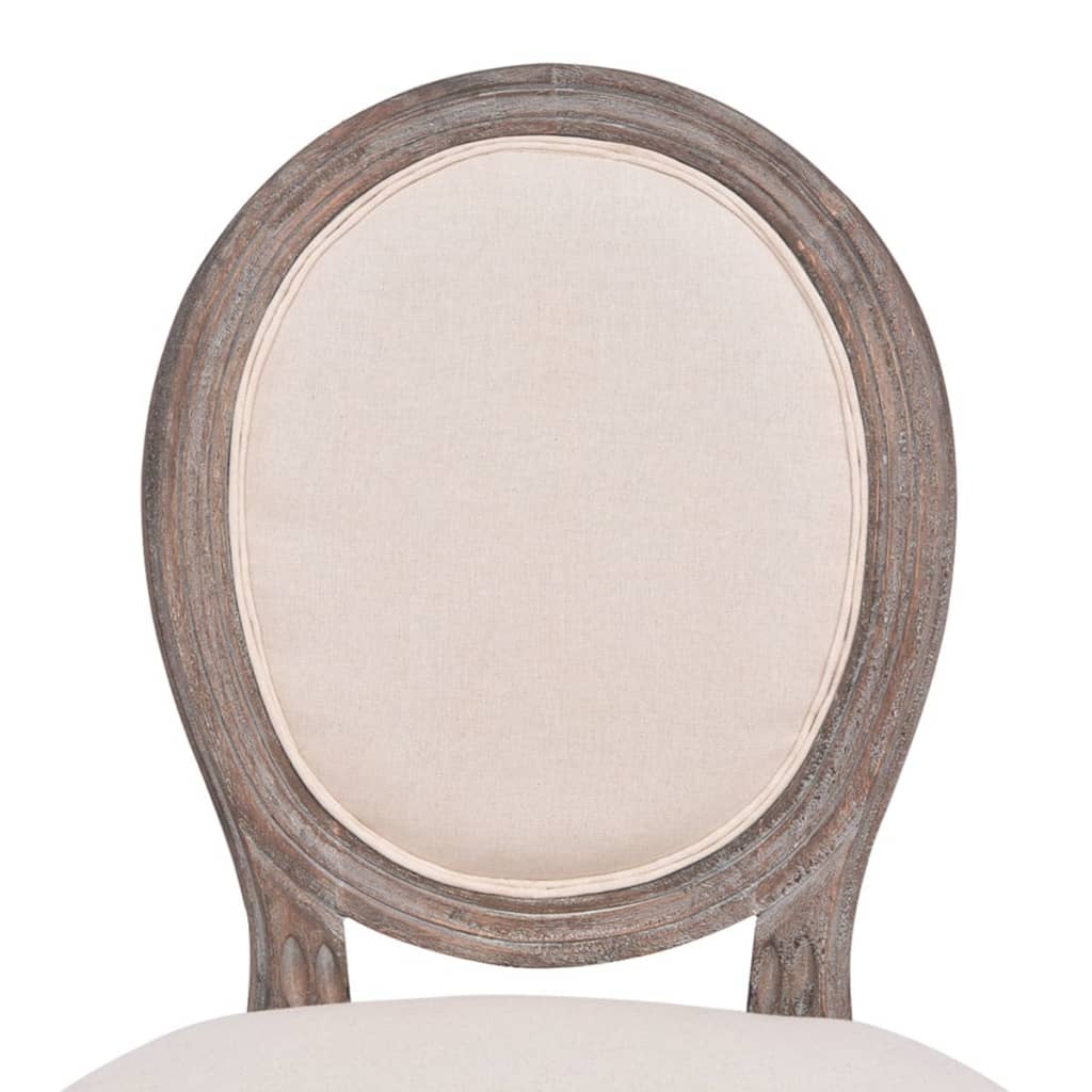 Sedie da Pranzo 6 pz Crema in Tessuto | homemem39