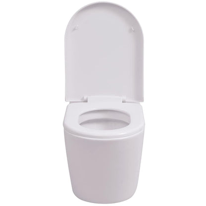 WC a Muro con Sciacquone Nascosto in Ceramica Bianco