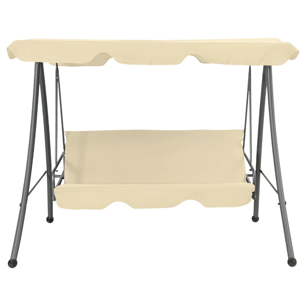 Panchina a Dondolo da Giardino con Baldacchino Bianco Sabbia | homemem39