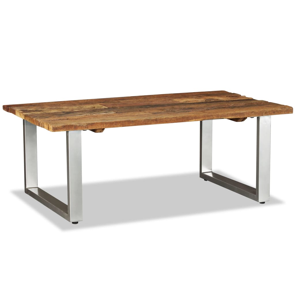 Tavolino da Salotto in Legno Massello Recuperato 100x60x38 cm | homemem39