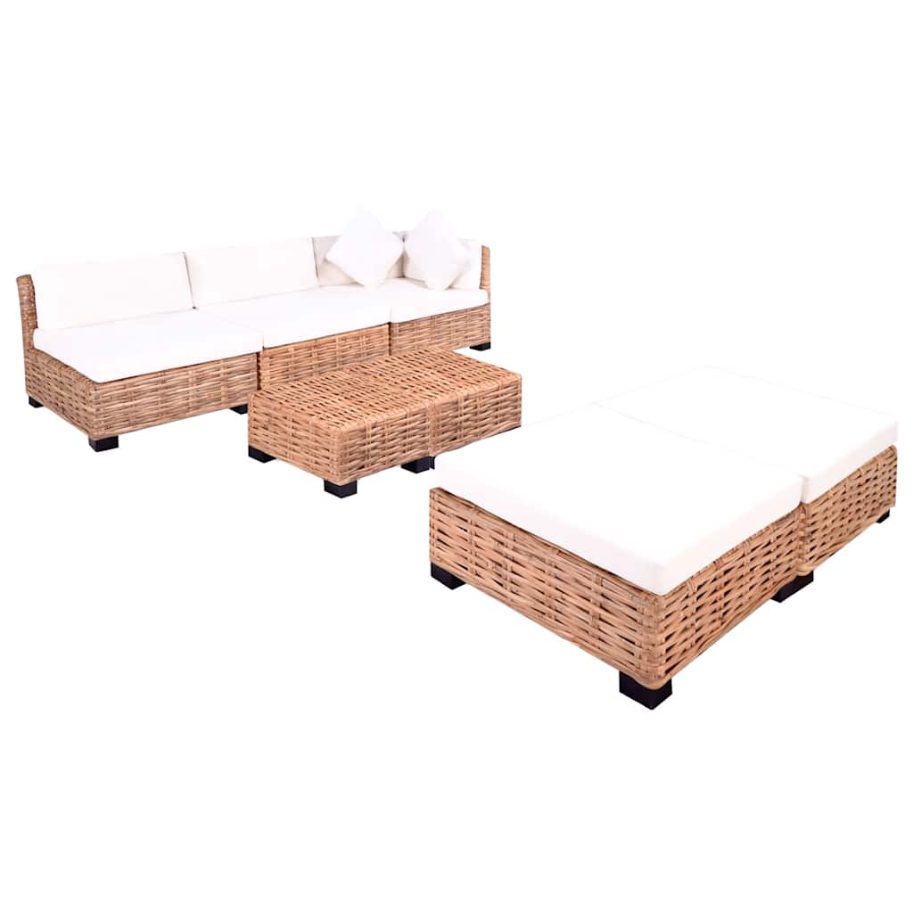 Set Divano 18 pz in Rattan Naturale | homemem39