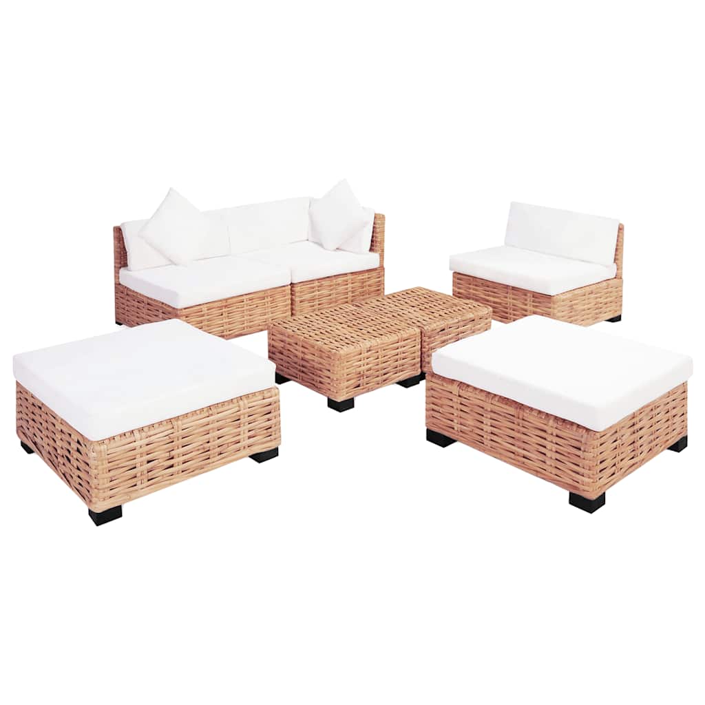 Set Divano 18 pz in Rattan Naturale | homemem39