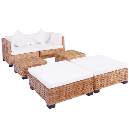 Set Divano 16 pz in Rattan Naturale - homemem39
