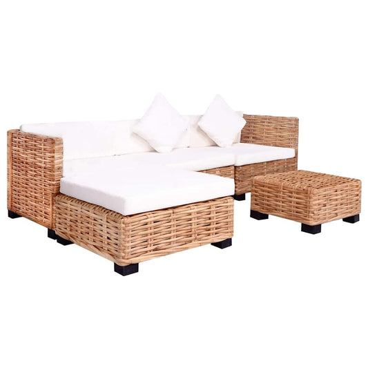 Set Divano 14 pz in Rattan Naturale