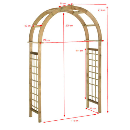 Arco a Traliccio in Legno di Pino Impregnato Verde | homemem39