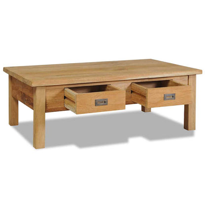 Tavolino da Salotto in Legno Massello di Teak 100x60x35 cm | homemem39
