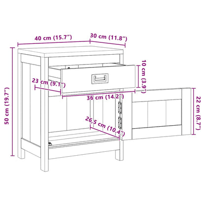 Comodino in Legno Massello di Teak 40x30x50 cm | homemem39
