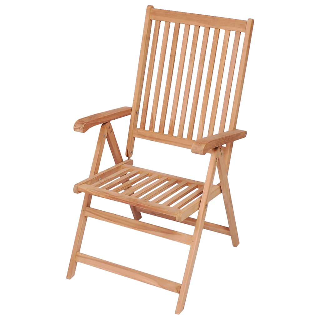 Sedie Reclinabili Pieghevoli 2 pz in Legno Massello di Teak