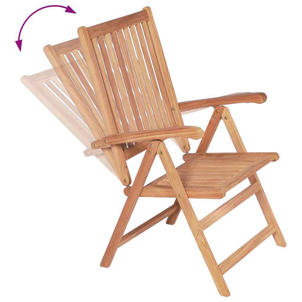Sedie Reclinabili Pieghevoli 2 pz in Legno Massello di Teak