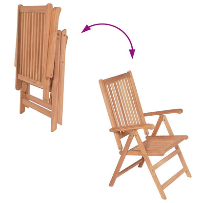 Sedie Reclinabili Pieghevoli 2 pz in Legno Massello di Teak