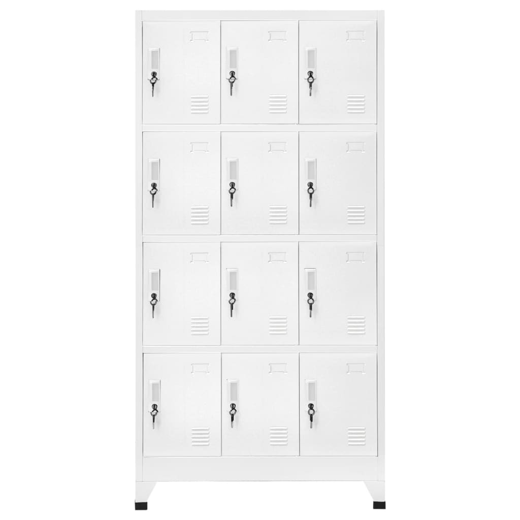 Armadietto a Chiave con 12 Scomparti 90x45x180 cm | homemem39