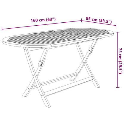 Set da Pranzo da Esterno 9 pz Pieghevole in Massello Acacia - homemem39