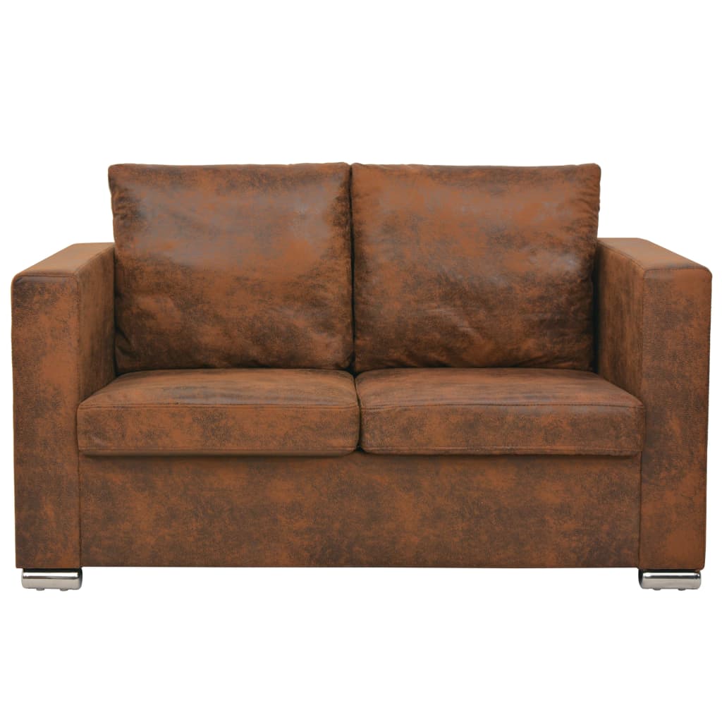Divano a 2 Posti 137x73x82 cm in Pelle Scamosciata Artificiale | homemem39